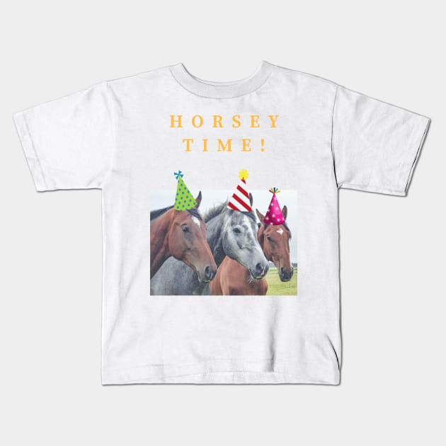 Horsey Time--for Horse Lovers Kids T-Shirt by Prairie Ridge Designs